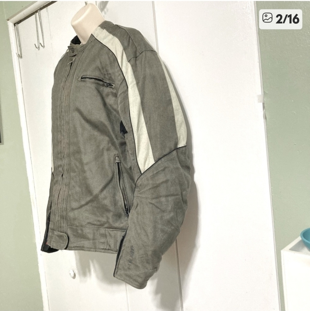 Hemp Motorcycle Jacket Joe Rocket Sand Olive Men's Large